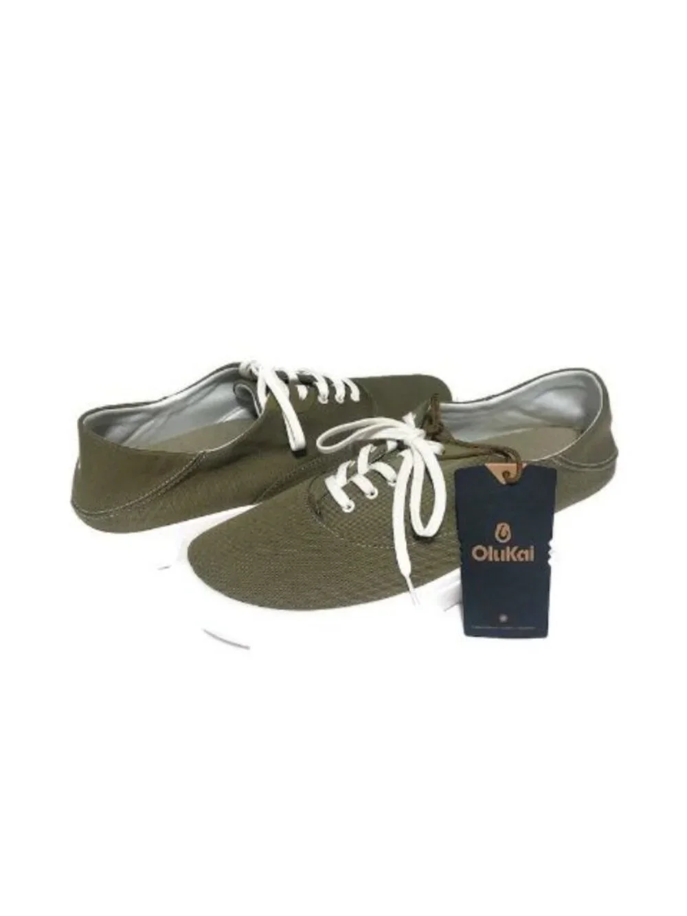 Olukai Tradewind Shoes Mens 12 Casual Lace Up Boat Beach Sneakers Desert Moss
